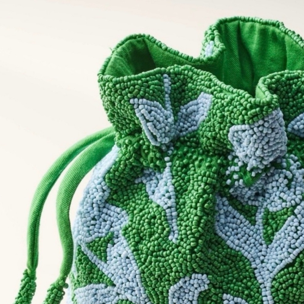 Kate Spade Rose Beaded Drawstring Bag - Picture 2 of 6
